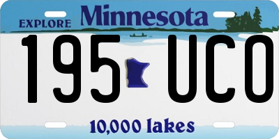 MN license plate 195UCO