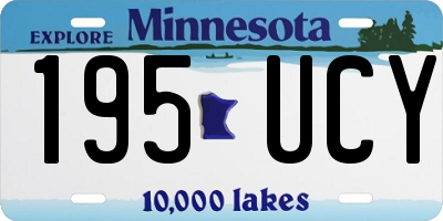 MN license plate 195UCY