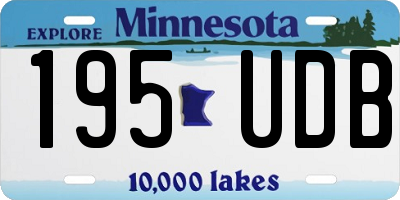 MN license plate 195UDB