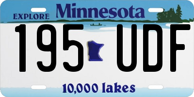 MN license plate 195UDF