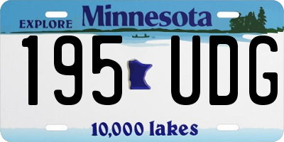 MN license plate 195UDG