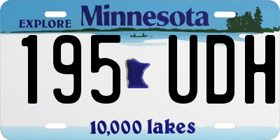 MN license plate 195UDH