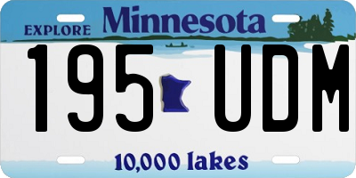 MN license plate 195UDM