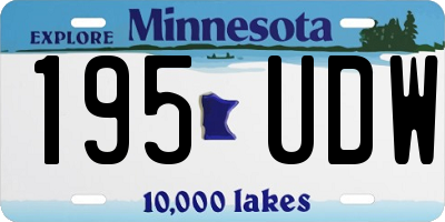 MN license plate 195UDW