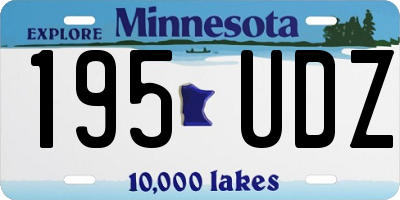 MN license plate 195UDZ