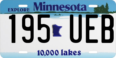 MN license plate 195UEB