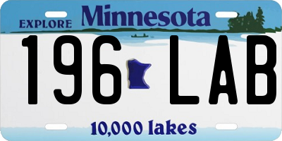 MN license plate 196LAB