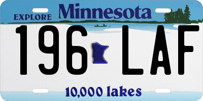 MN license plate 196LAF