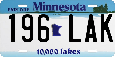 MN license plate 196LAK