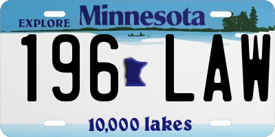 MN license plate 196LAW