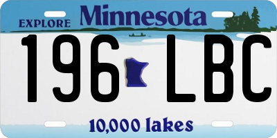 MN license plate 196LBC