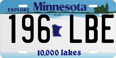 MN license plate 196LBE