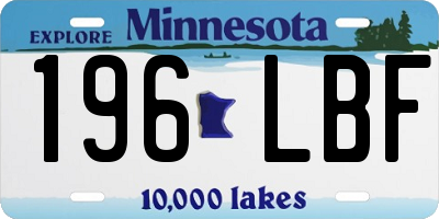 MN license plate 196LBF