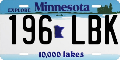 MN license plate 196LBK