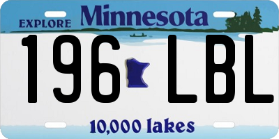 MN license plate 196LBL