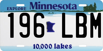 MN license plate 196LBM