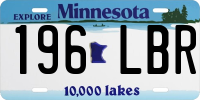 MN license plate 196LBR