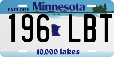 MN license plate 196LBT