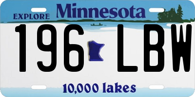 MN license plate 196LBW