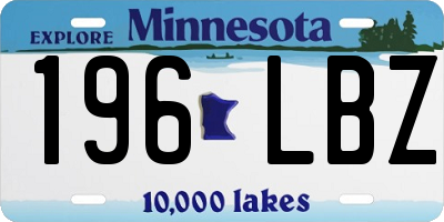 MN license plate 196LBZ