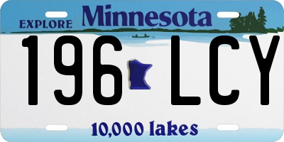 MN license plate 196LCY