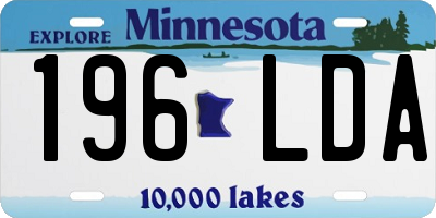 MN license plate 196LDA