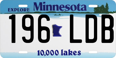 MN license plate 196LDB