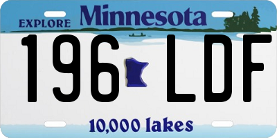 MN license plate 196LDF