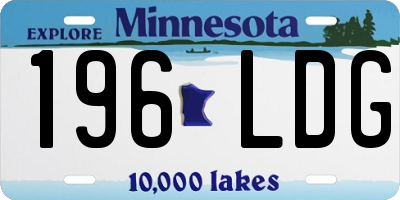 MN license plate 196LDG