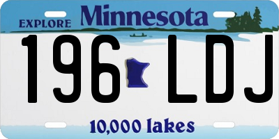 MN license plate 196LDJ