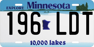 MN license plate 196LDT