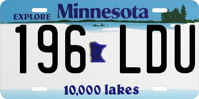 MN license plate 196LDU