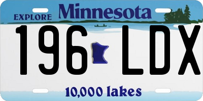 MN license plate 196LDX
