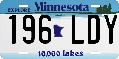 MN license plate 196LDY