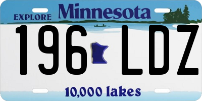 MN license plate 196LDZ