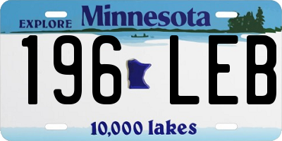 MN license plate 196LEB