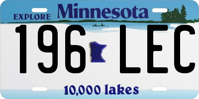 MN license plate 196LEC