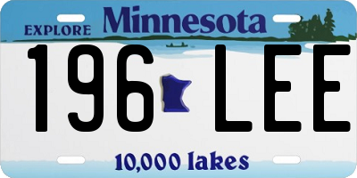 MN license plate 196LEE