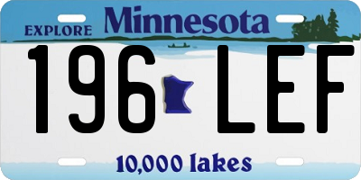 MN license plate 196LEF