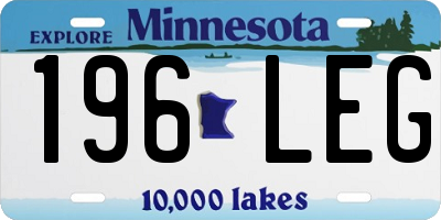 MN license plate 196LEG