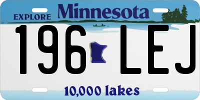 MN license plate 196LEJ