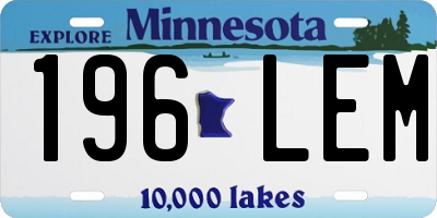 MN license plate 196LEM