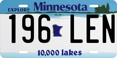 MN license plate 196LEN