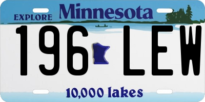 MN license plate 196LEW