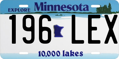 MN license plate 196LEX
