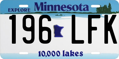 MN license plate 196LFK