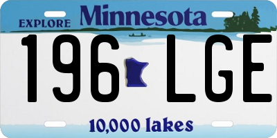 MN license plate 196LGE