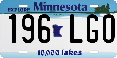 MN license plate 196LGO