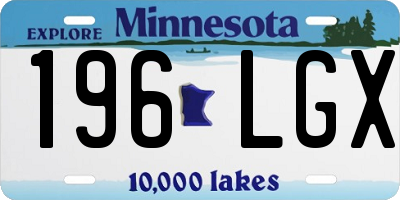 MN license plate 196LGX