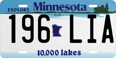 MN license plate 196LIA